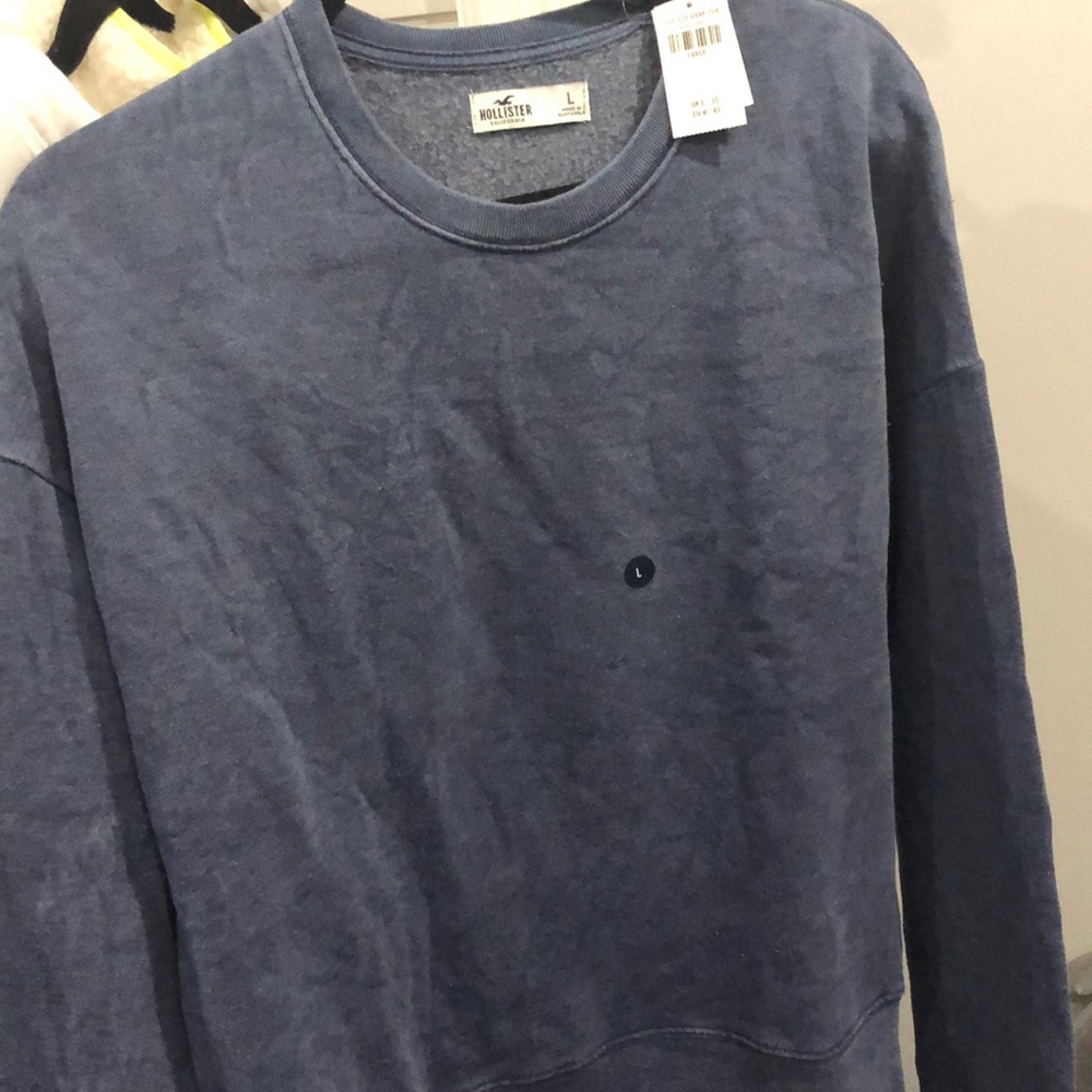 hollister sweatshirt Rare Large Faded Blue Design
